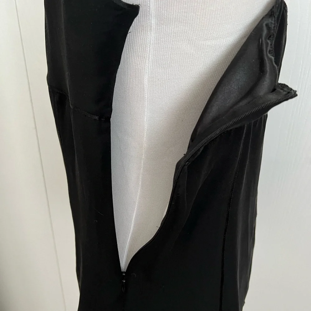 Express Design Studio Silk Chiffon Camisole Top Sz L Black Lined Side Zip - Picture 8 of 9